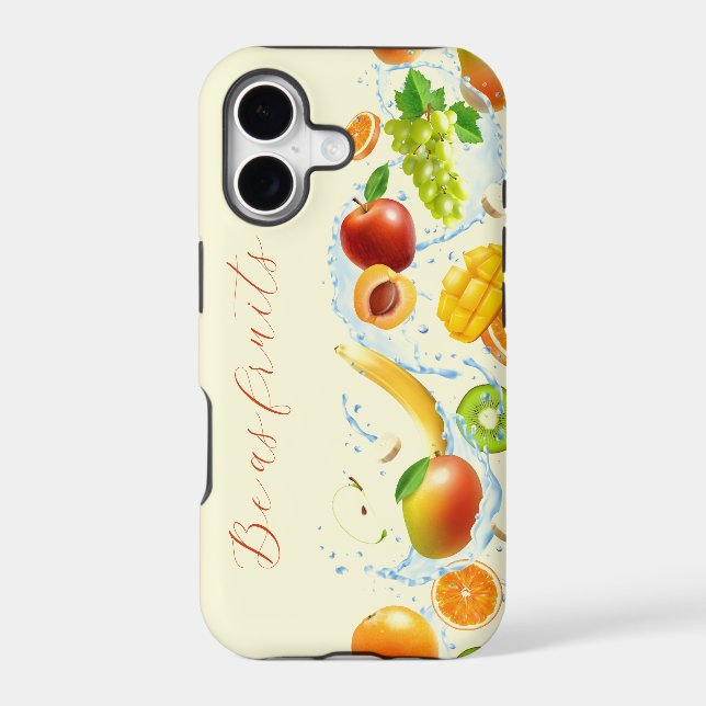 Splashing fruits vertical  iPhone Case (Back)