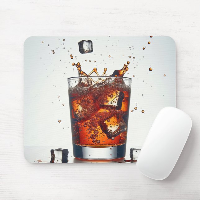 Splashing Ice Cubes In Whiskey Mouse Pad (With Mouse)