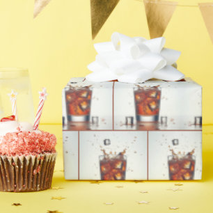 Splashing Ice Cubes In Whiskey Wrapping Paper
