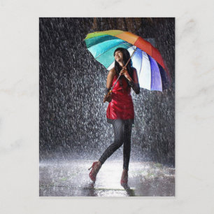 Splashing In The Rain Postcard
