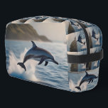 Splashing Leaping Dolphin: A Dance of Joy in Ocean Dopp Kit<br><div class="desc">In the shimmering expanse of the azure sea, a playful dolphin leaps gracefully from the water, creating a magnificent splash that sparkles under the sun. This joyful creature embodies the spirit of the ocean, its sleek body arching through the air before crashing back into the waves. Each leap is a...</div>