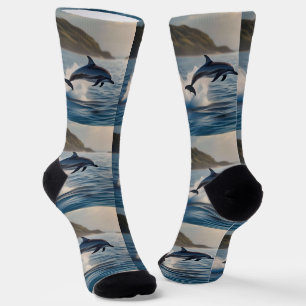 Splashing Leaping Solo Dolphin In The Ocean, Socks