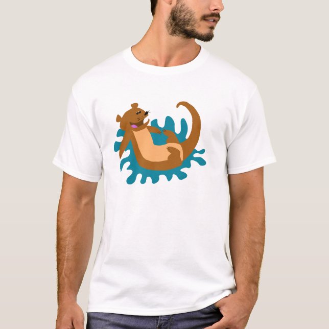 Splashing Otter T-Shirt (Front)