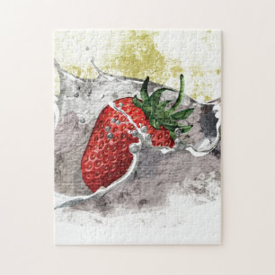 Splashing Strawberry Jigsaw Puzzle