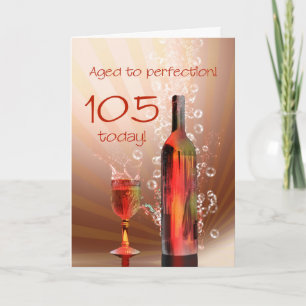 Splashing wine 105th birthday card