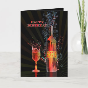 Splashing wine 83rd birthday card