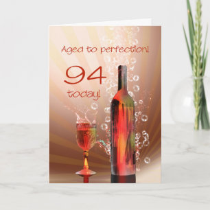 Splashing wine 94th birthday card