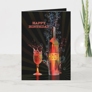 Splashing wine 95th birthday card