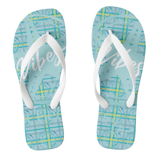 SplashPlaid Lime Vibes Flip Flops (Footbed)
