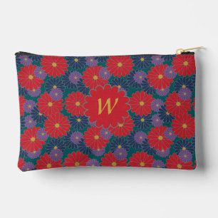 Splashy Fall Floral Accessory Pouch