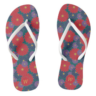 Splashy Fall Floral Flip Flops