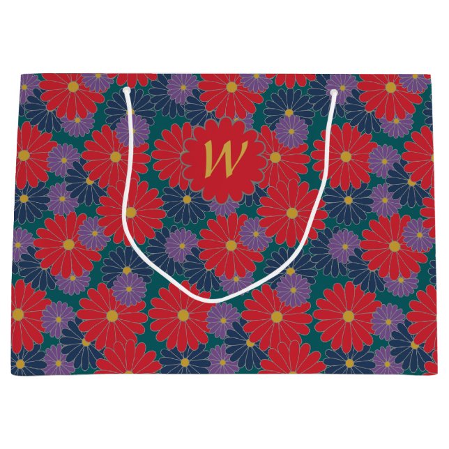 Splashy Fall Floral Gift Bag (Front)