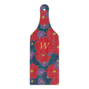 Splashy Fall Floral Glass Cutting Board