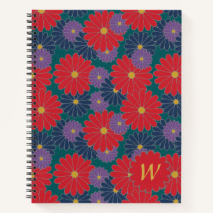 Splashy Fall Floral Spiral Notebook