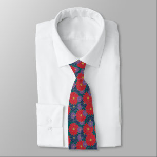 Splashy Fall Floral Tie