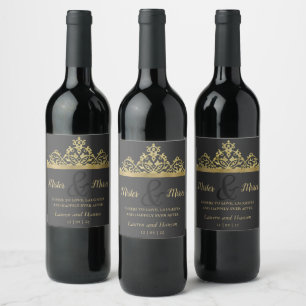 Splashy Gold Elegance  Wine Label