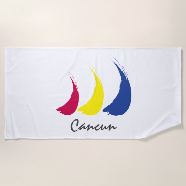 Splashy Sails_Paint-The-Wind_Cancun Beach Towel (Front)