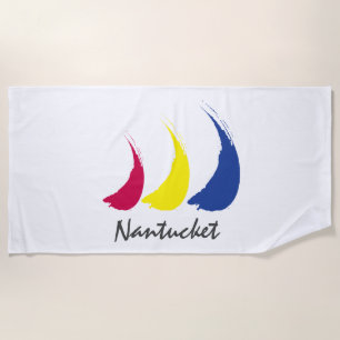 Splashy Sails_Paint-The-Wind_Nantucket Beach Towel