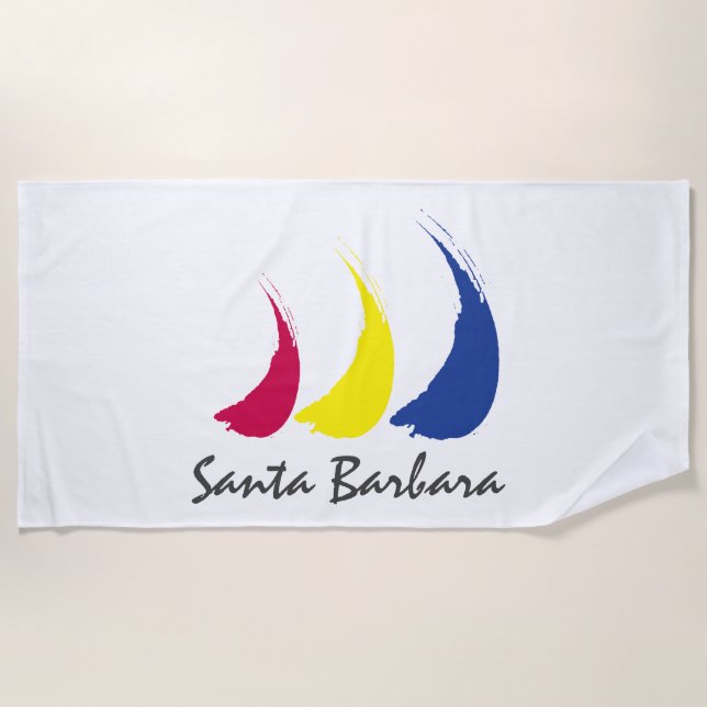 Splashy Sails_Paint-The-Wind_Santa Barbara Beach Towel (Front)