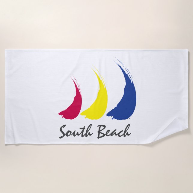 Splashy Sails_Paint-The-Wind_South Beach Beach Towel (Front)