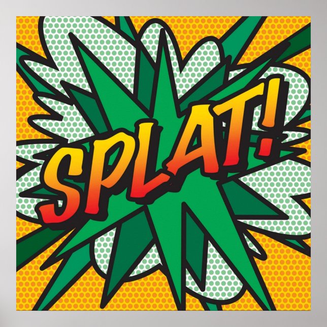 SPLAT Comic Book Pop Art Modern Retro Fun Poster (Front)