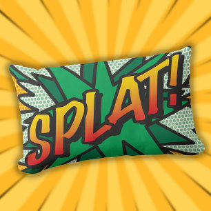 SPLAT Fun Retro Comic Book Pop Art Lumbar Cushion