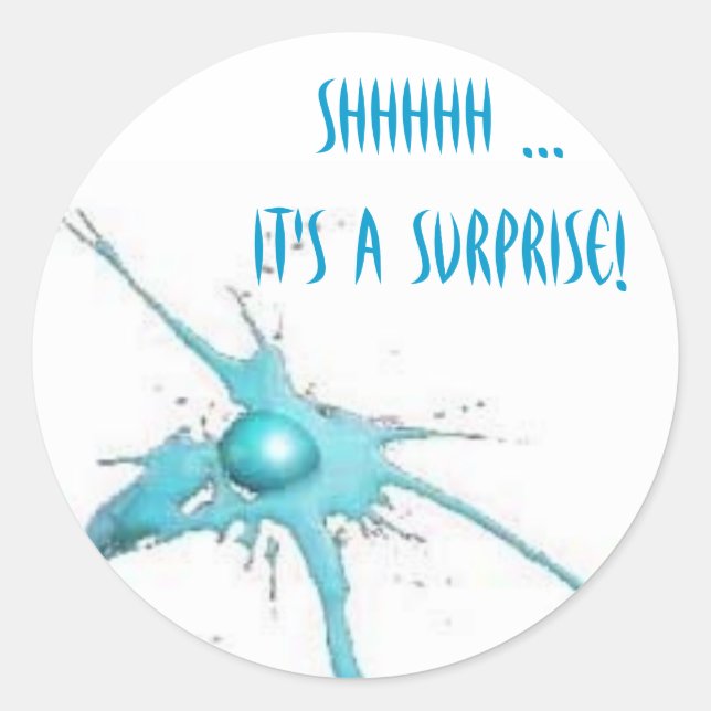 splat, Shhhhh ...It's a Surprise!  - Customised Classic Round Sticker (Front)