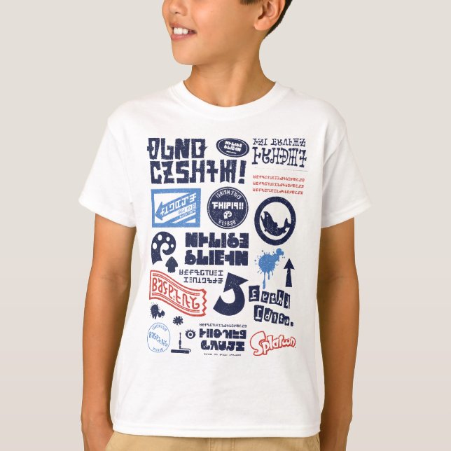 Splatoon Kanji Logo Mash Up Poster T-Shirt (Front)