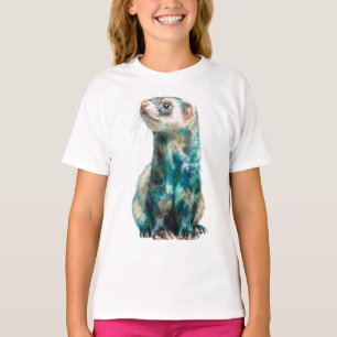 Splatter Art Ferret Portrait Kids T-Shirt
