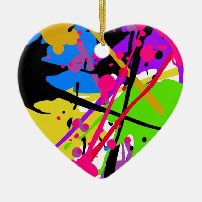 Splatter art graffiti power ceramic tree decoration (Front)