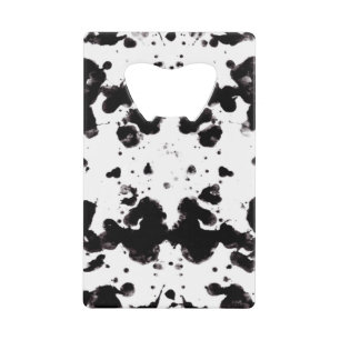 Splatter Black and White Credit Card Bottle Opener