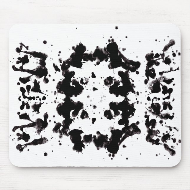 Splatter Black and White Mouse Pad (Front)