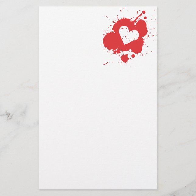Splatter Heart Stationery 2 (Front)