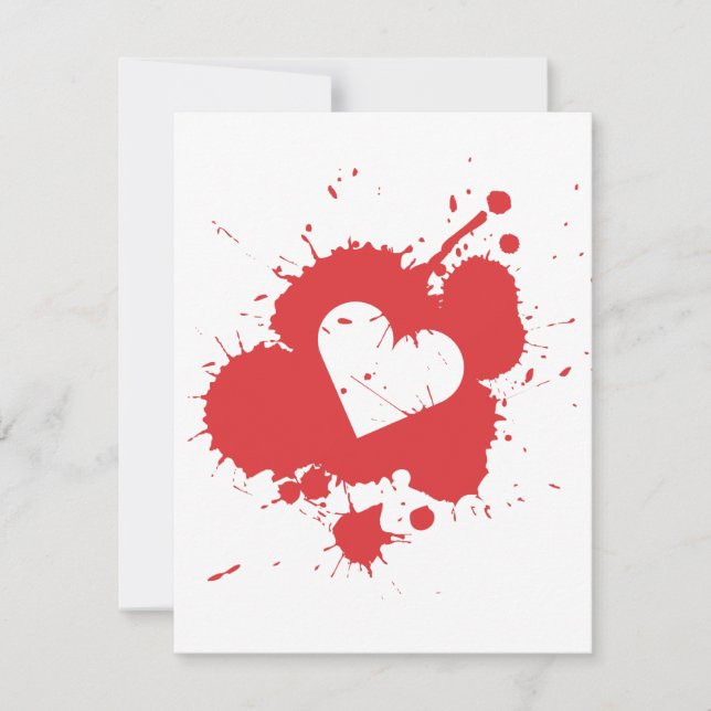 Splatter Heart (Wedding) Invitation Template 2 (Front)