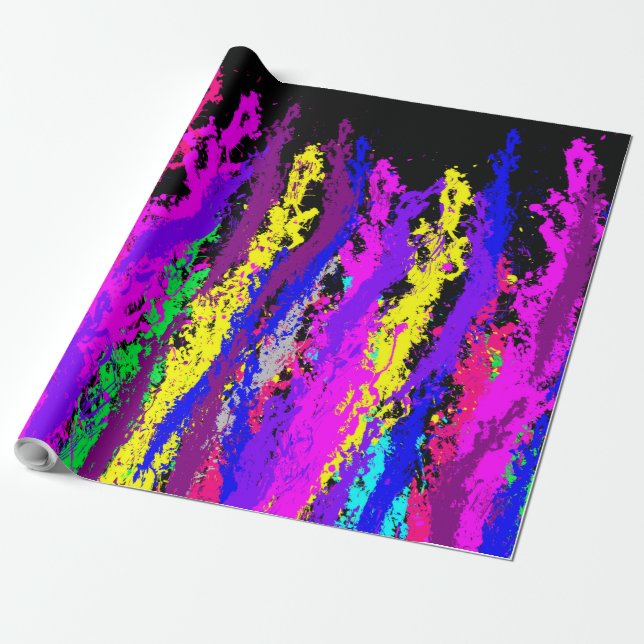 Splatter Lines Wrapping Paper (Unrolled)