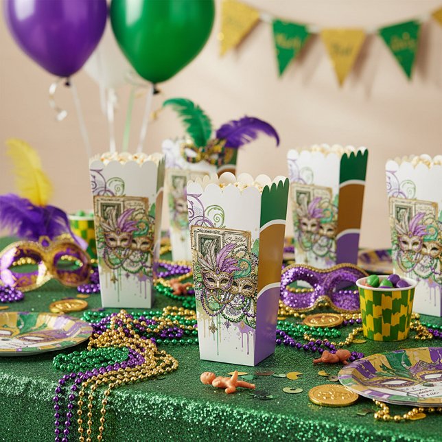 Splatter Mardi Gras collage Favour Box (Creator Uploaded)