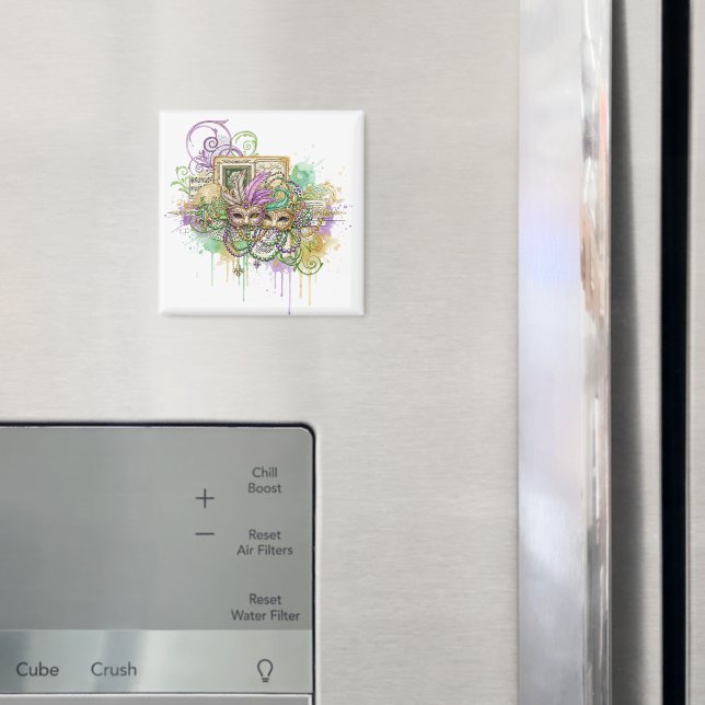 Splatter Mardi Gras collage Magnet (In Situ (Fridge))