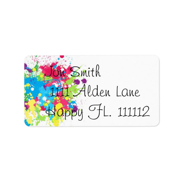 Splatter Paint Address Label (Front)