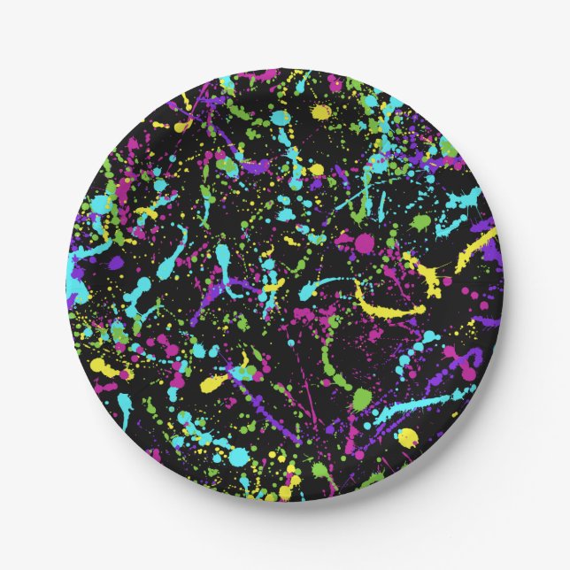 Splatter Paint-Colourful- Paper Plate (Front)