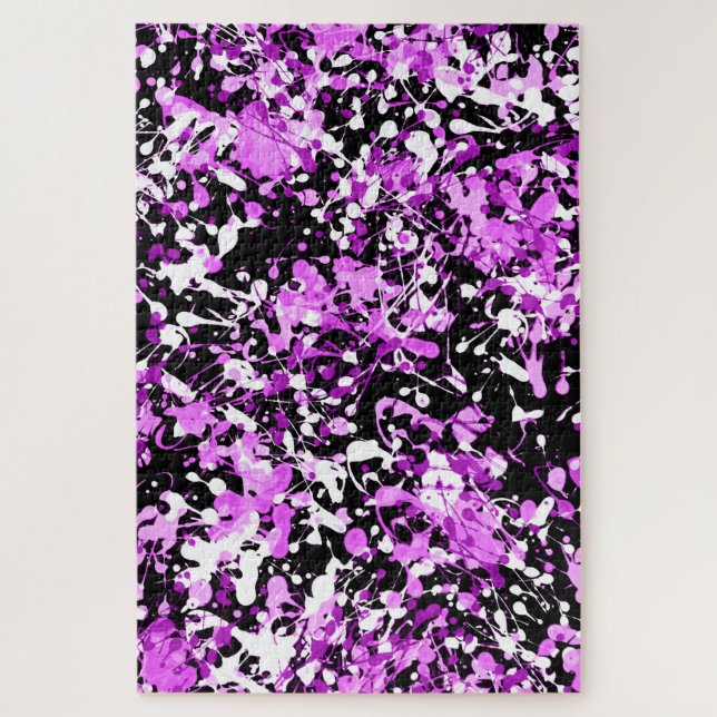 Splatter Paint in Orchid Jigsaw Puzzle (Vertical)