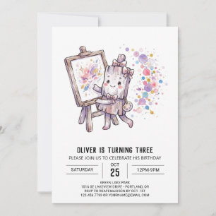 Splatter Paint Painter Birthday Invitation