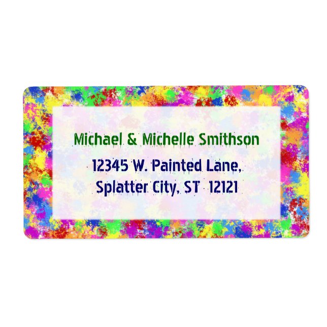 Splatter Paint Rainbow of Bright Colour Background (Front)