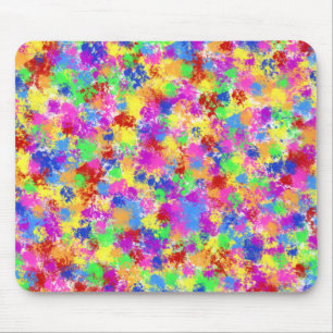 Splatter Paint Rainbow of Bright Colour Background Mouse Pad