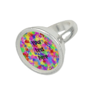 Splatter Paint Rainbow of Bright Colour Background Ring