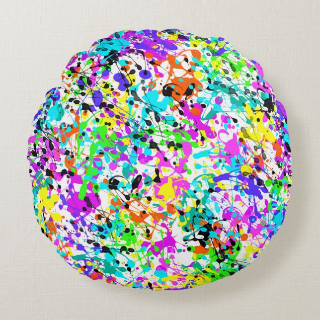 Splatter Paint Round Cushion (Front)