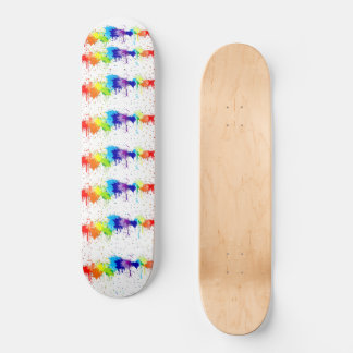 Splatter paint skate deck colourful