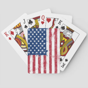Splatter Painted Flag of the USA Playing Cards