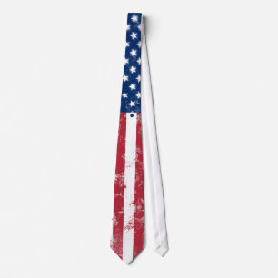 Splatter Painted Flag of the USA Tie