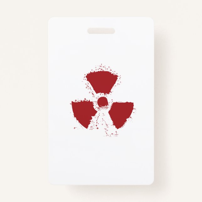 Splatter Radioactive Warning Symbol ID Badge (Front)