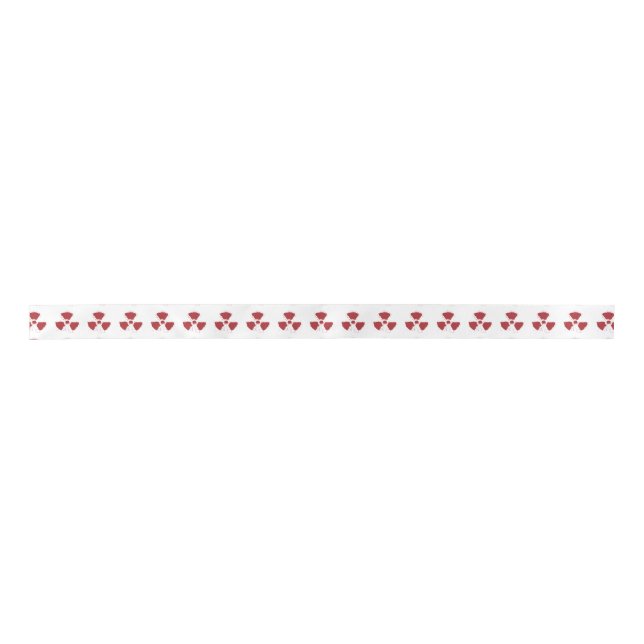 Splatter Radioactive Warning Symbol Satin Ribbon (Front)